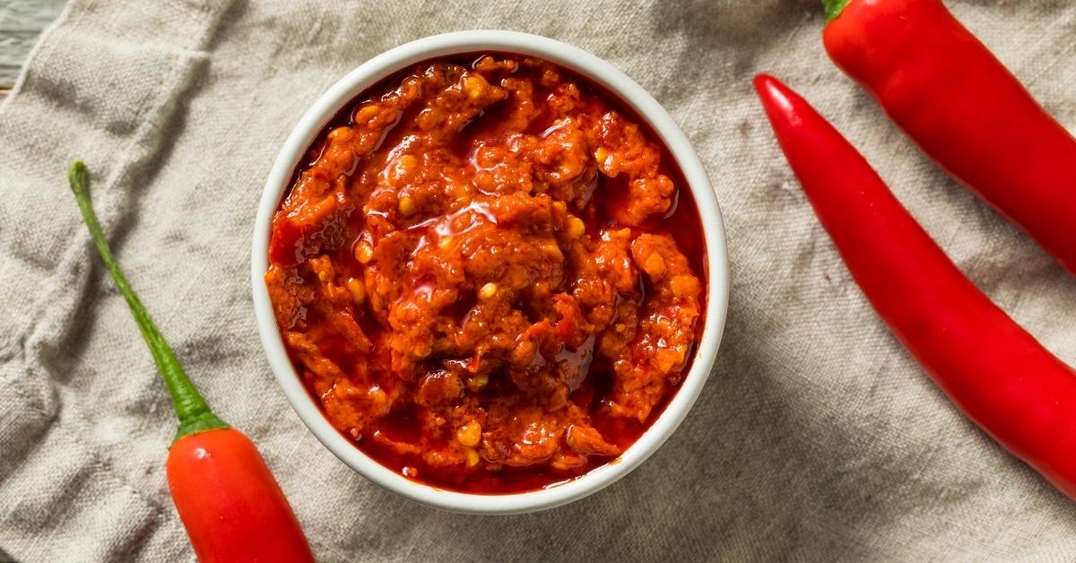 Hot Red Pepper Sauce in a Bowl