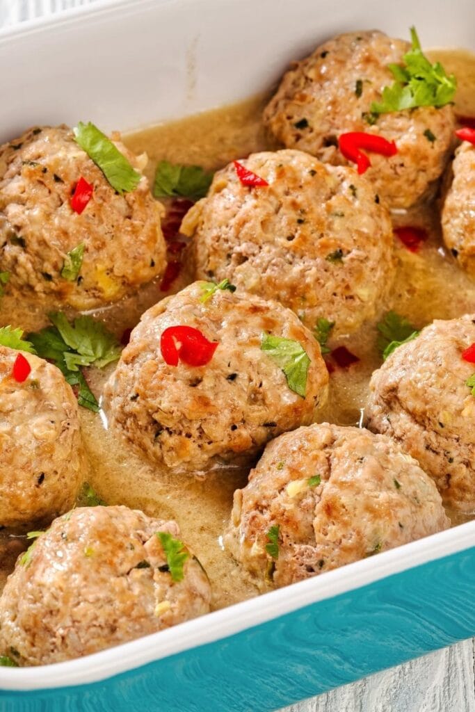 Minced Pork Meatballs with Peppers