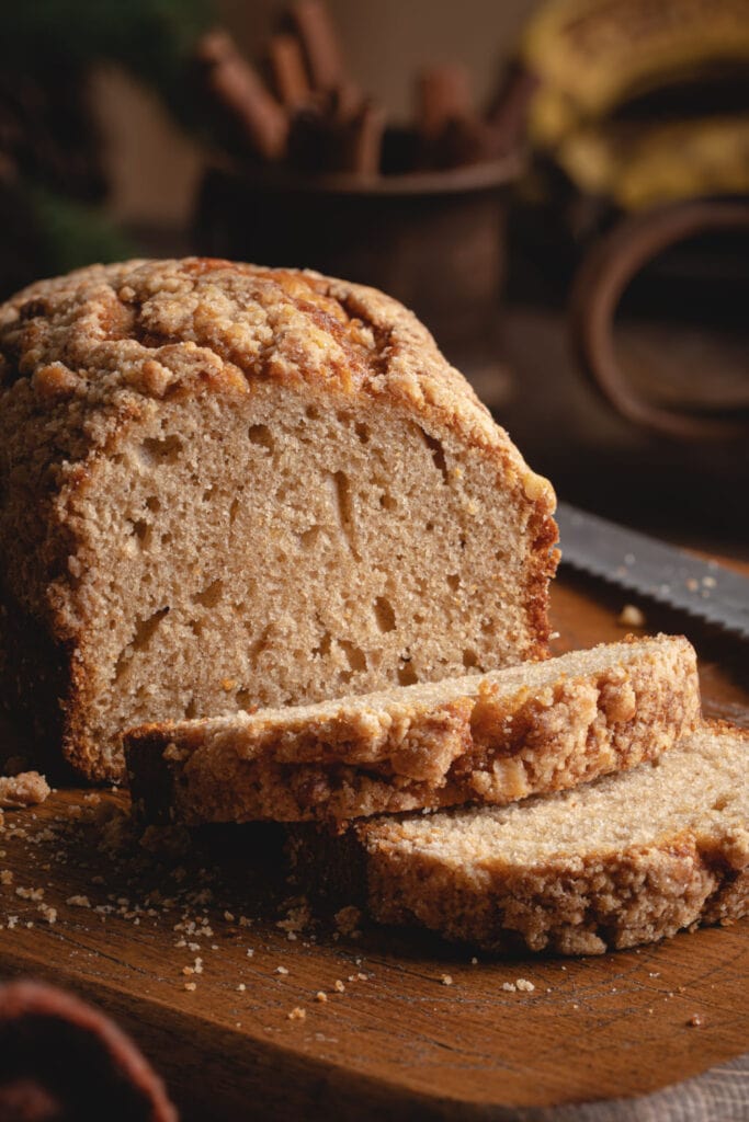 Sliced Banana Bread Close Up