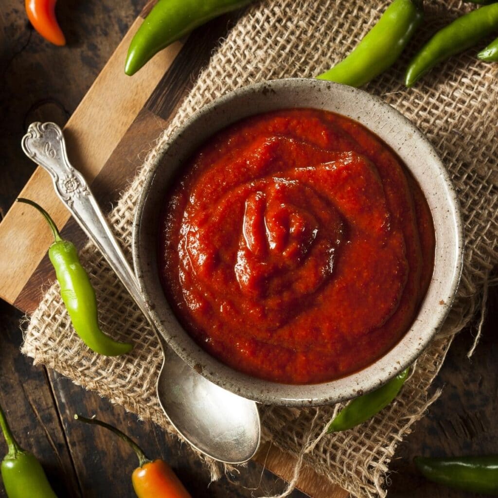 Spicy Red Sriracha in a Bowl