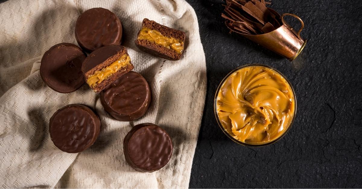 Sweet homemade Alfajores with Dulce De Leche