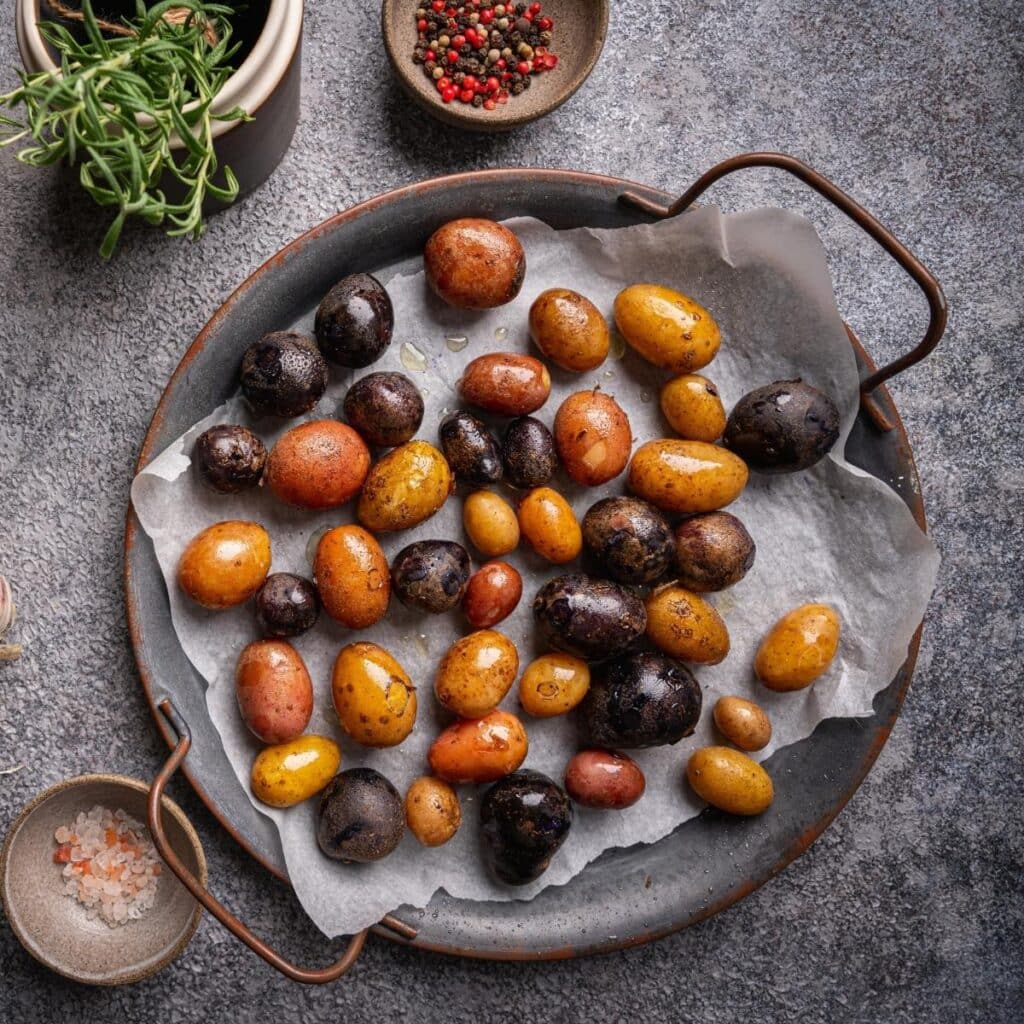 Various Types of White, Red and Purple Potatoes