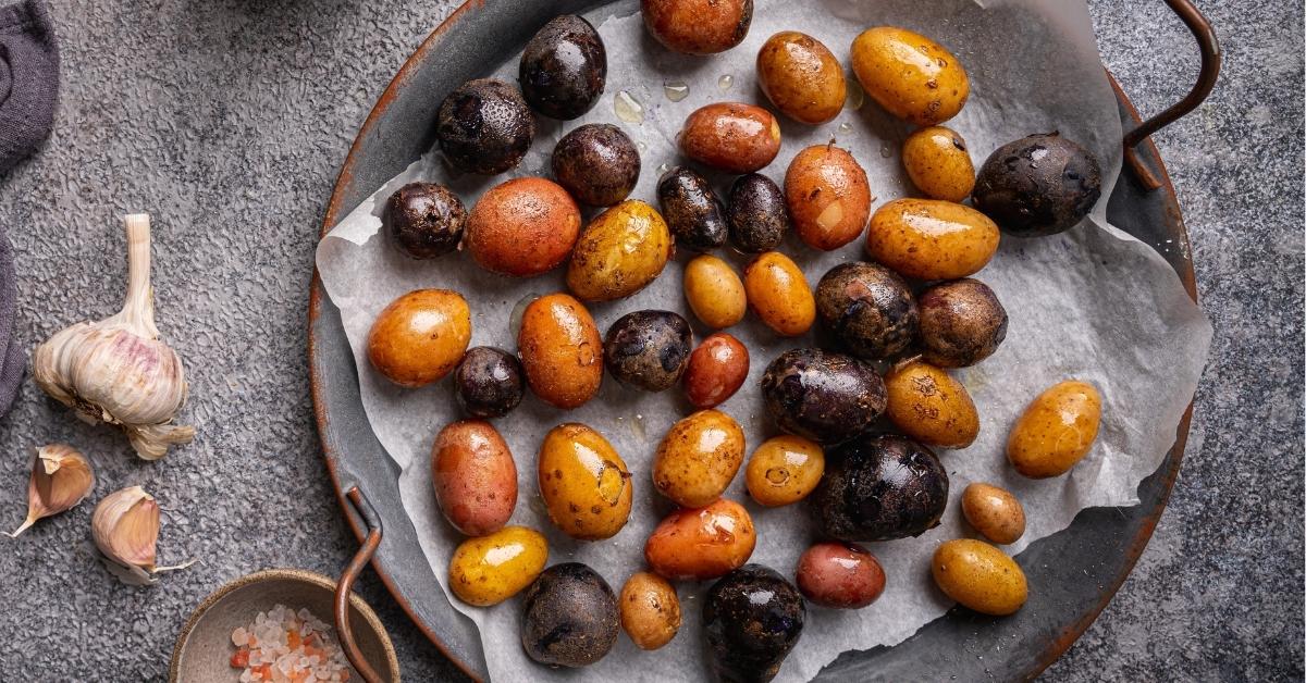 Various Types of White, Red and Purple Potatoes