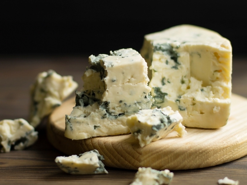 Blue Cheese on a Wooden Board
