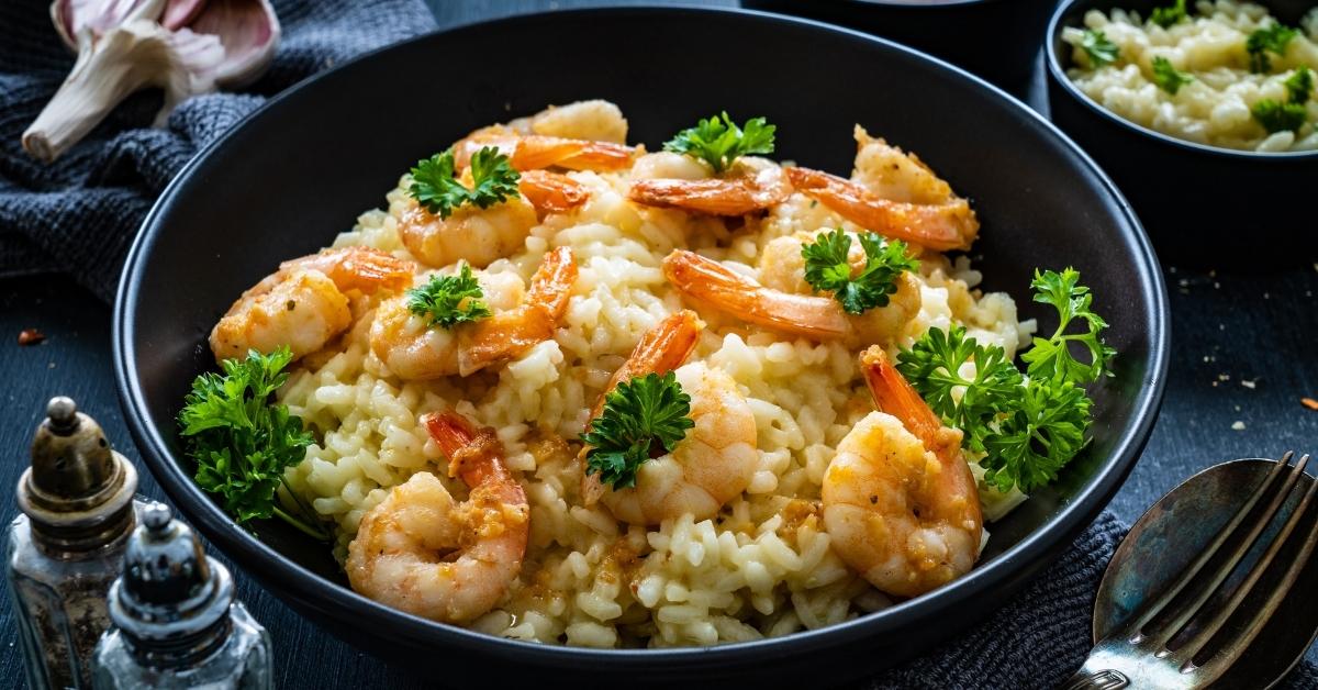 Bowl of Homemade Shrimp Risotto