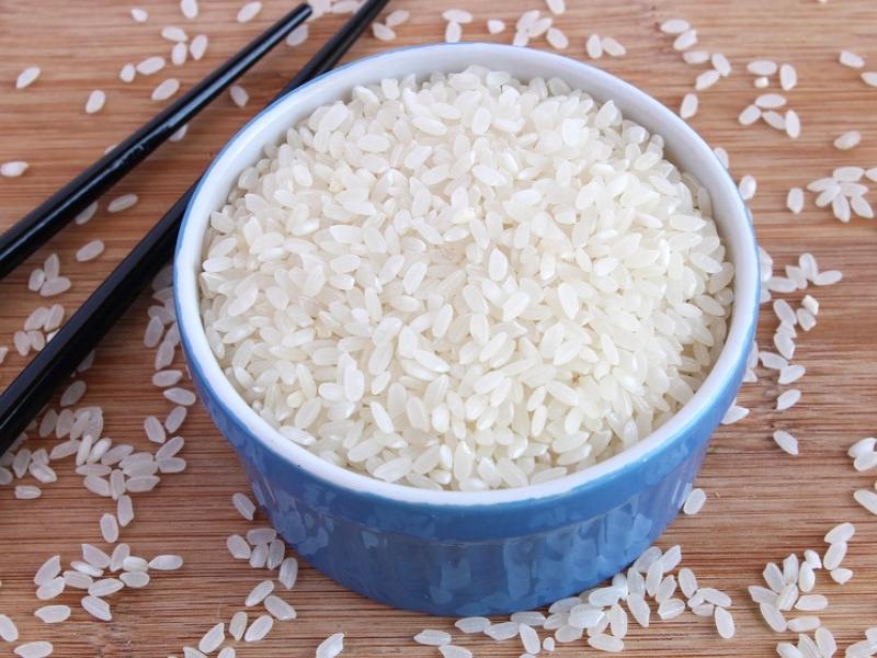 Bowl of Raw Calrose Rice