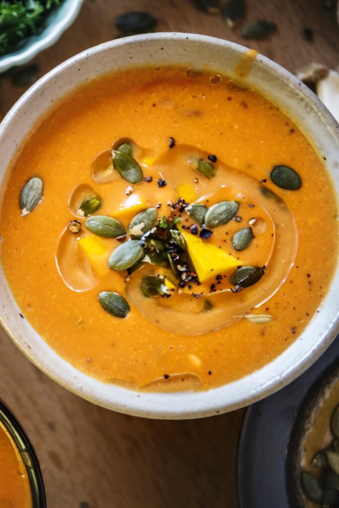 Carnival Squash Soup with Pumpkin Seeds