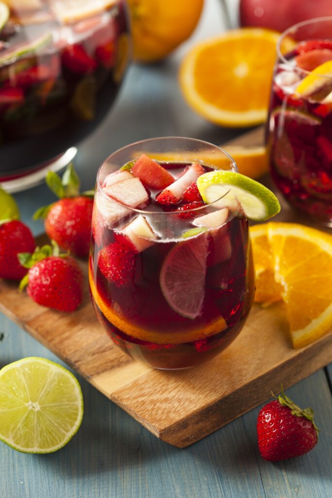 Three ingredient sangria with fresh fruit