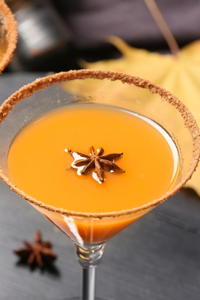 Fall Pumpkin Pie Martini with Cinnamon