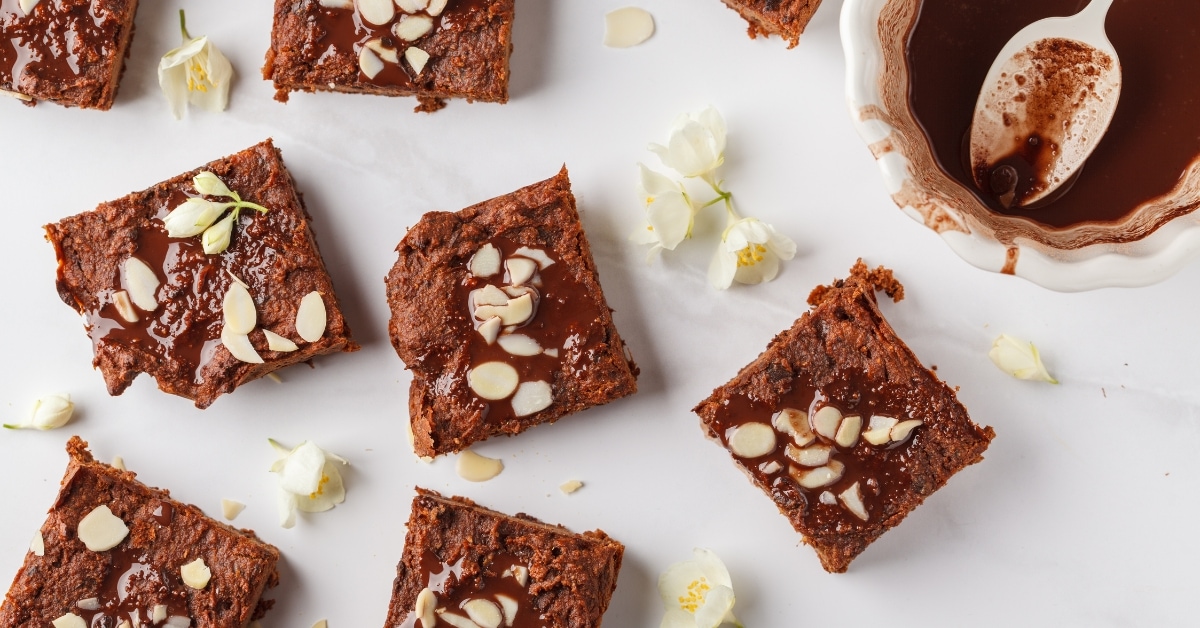 Sweet Homemade Pumpkin Brownies with Almonds