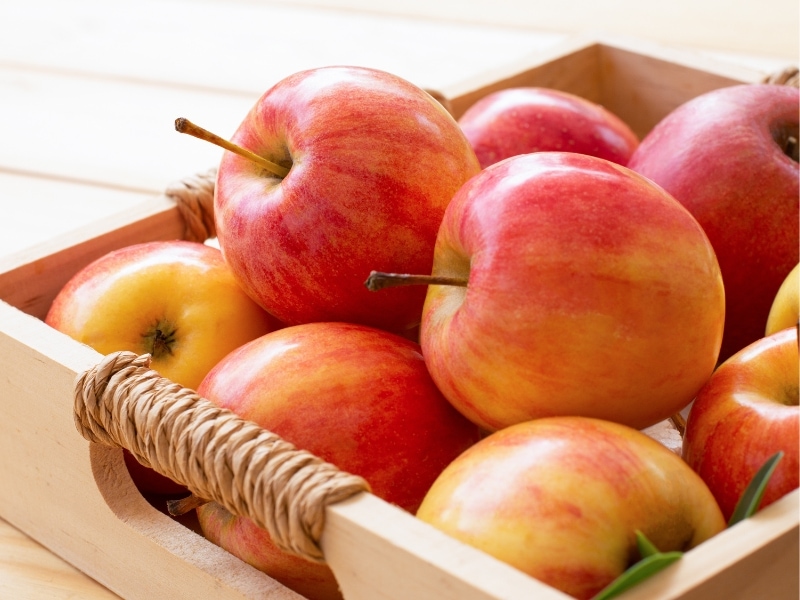 Braeburn Apple on a Wooden Tray 