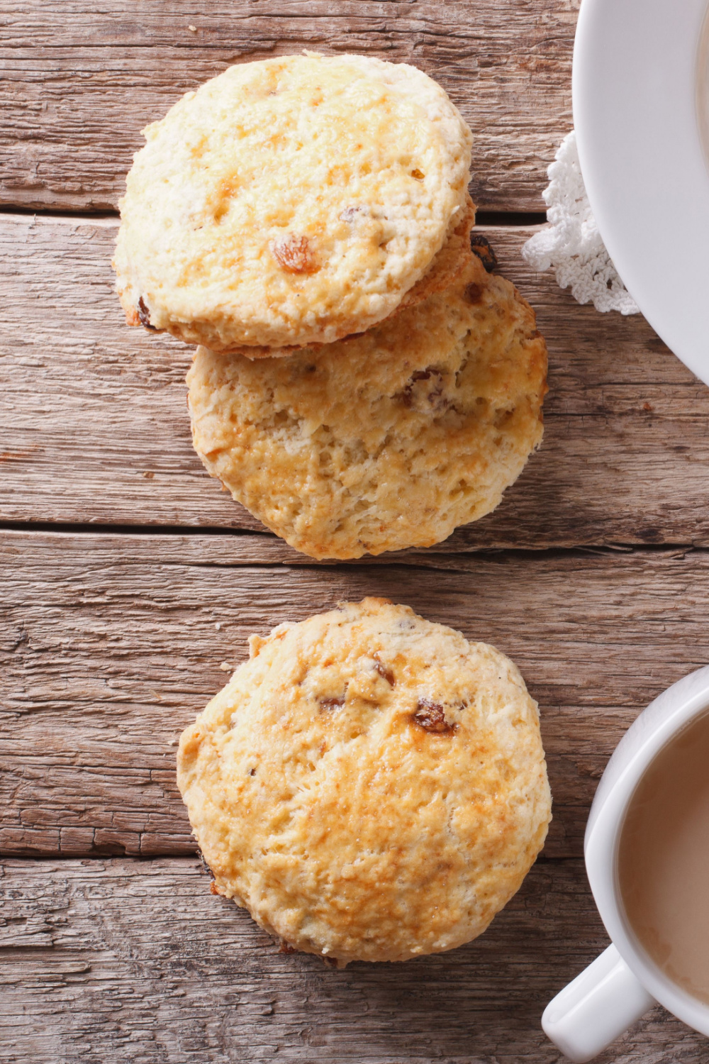 Buttermilk Scones on Wooden Table