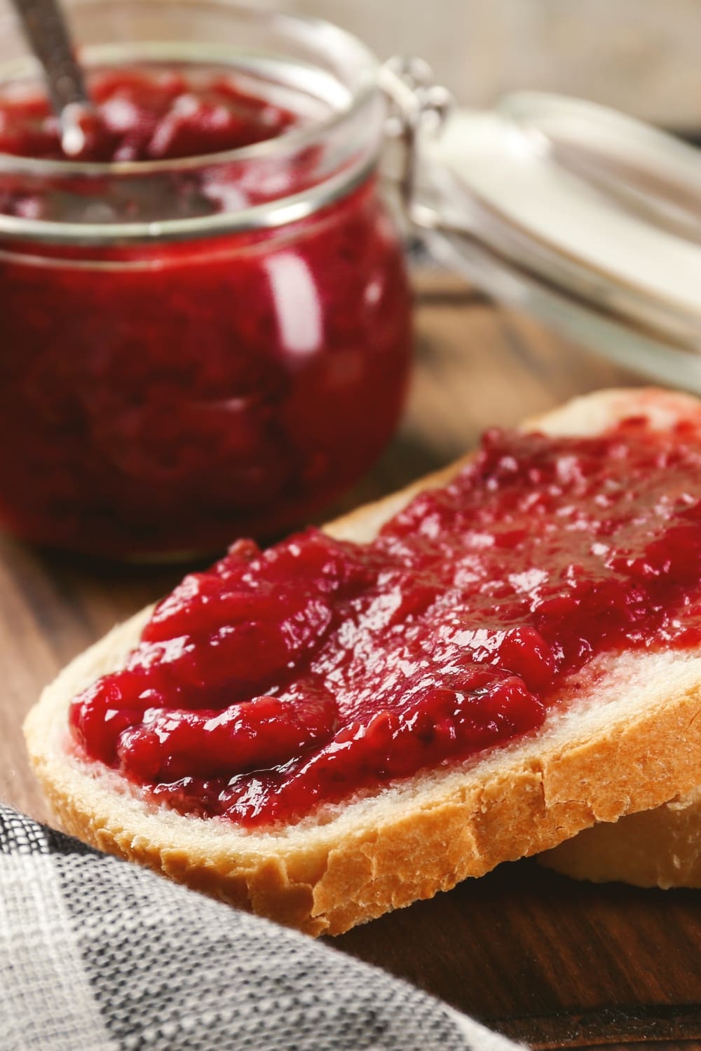 Christmas Jam Spread on Bread Loaf