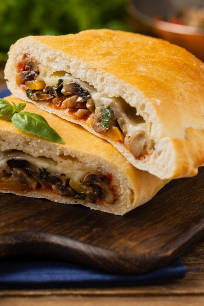 Italian Calzone Pie with Mushroom and Ham