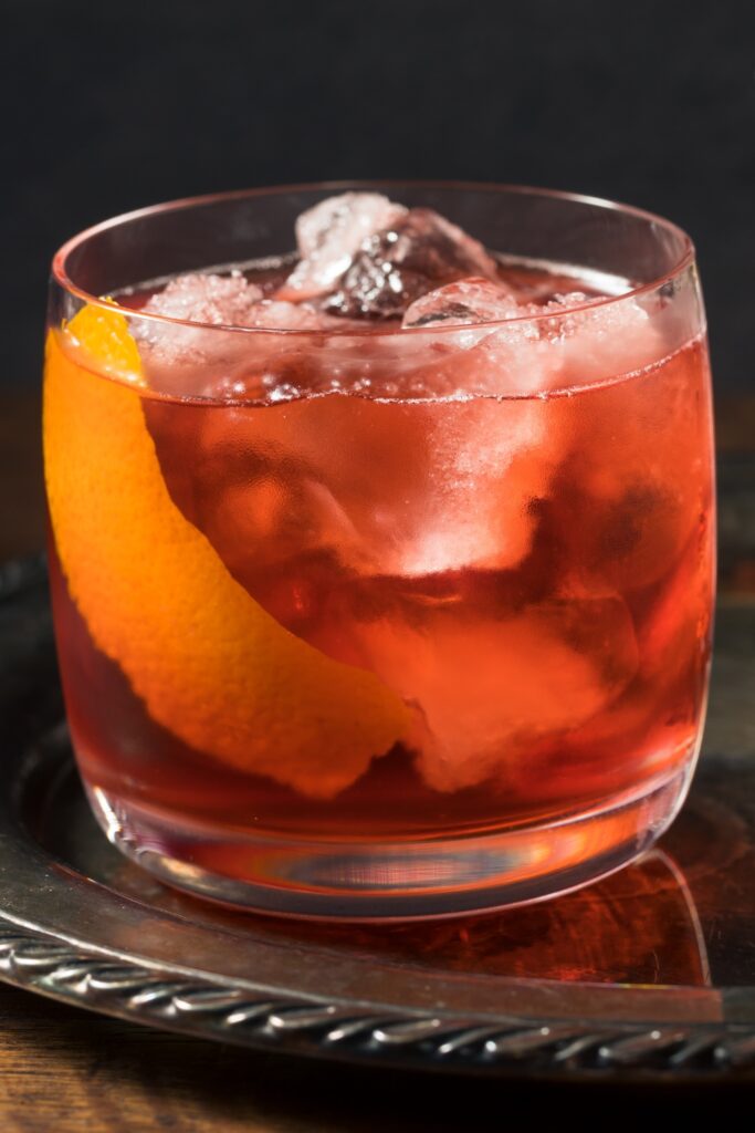 Refreshing Boozy Boulevardier with Orange and Ice - Easy Rye Whiskey Cocktails & Drink Recipes