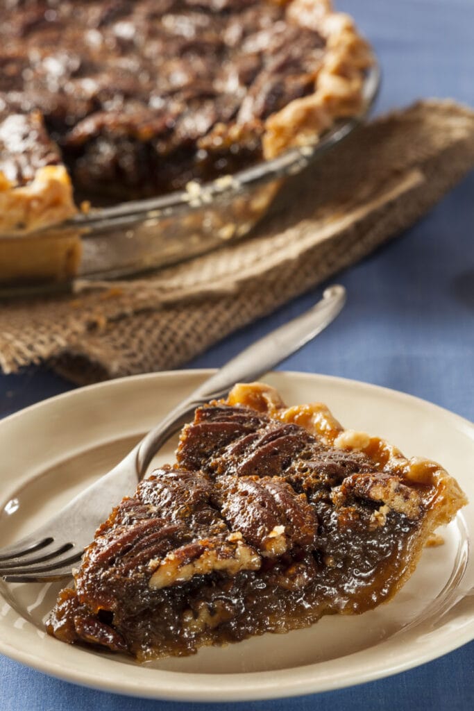 A slice of pecan pie