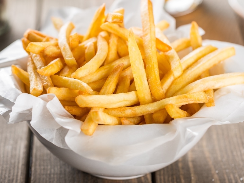 French Fries on a White Serving Bowl