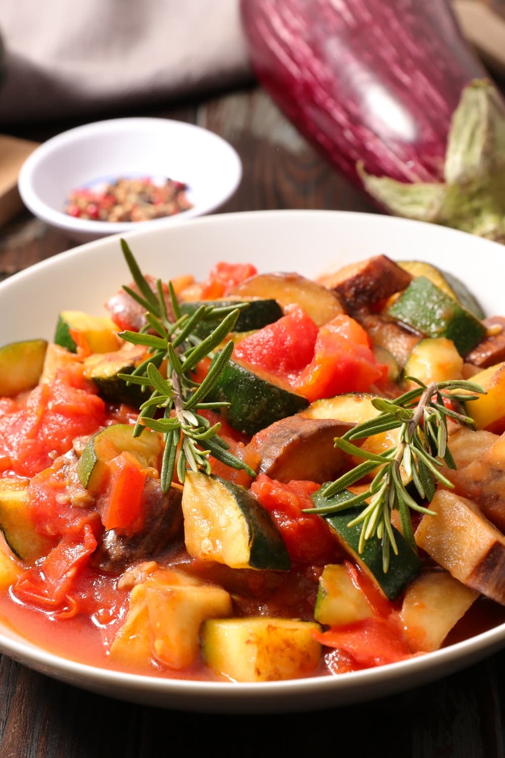 Vegetarian Ratatouille with Eggplant and Tomatoes