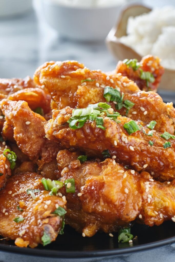 Homemade Fried Chicken Wings with Green Onions