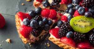 Homemade Fruit Tart with Berries and Kiwi