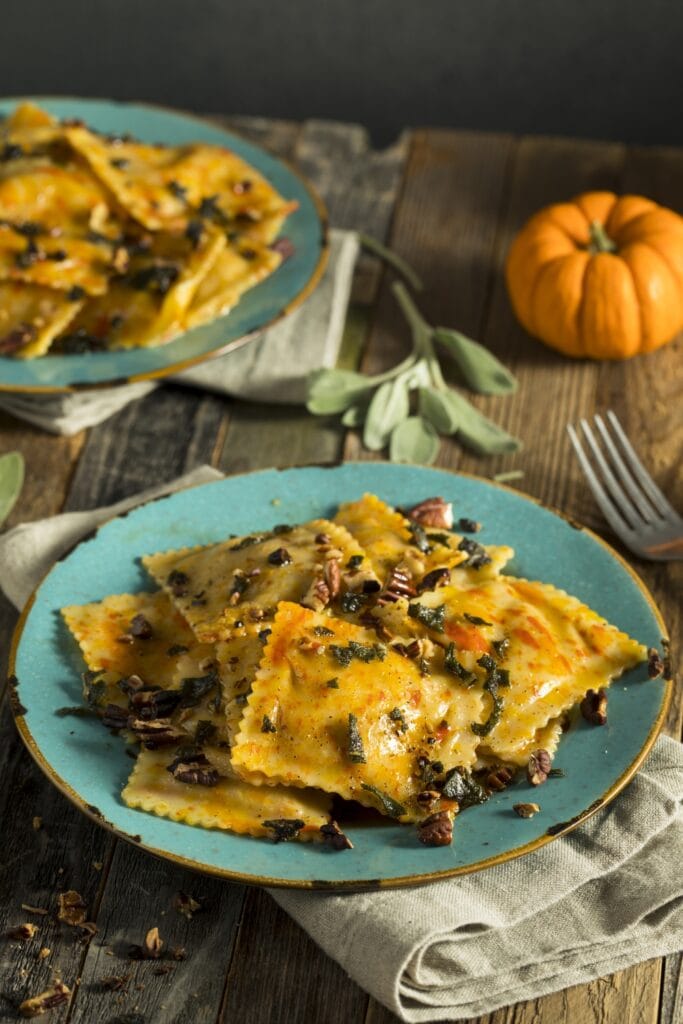 Homemade Pumpkin Ravioli with Butter Sauce