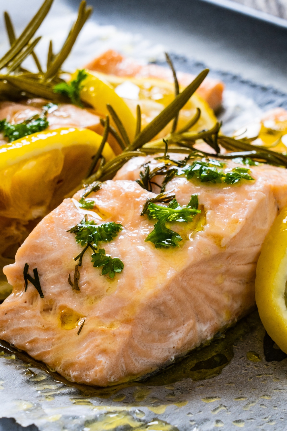 Roasted Salmon Steak with Lemons