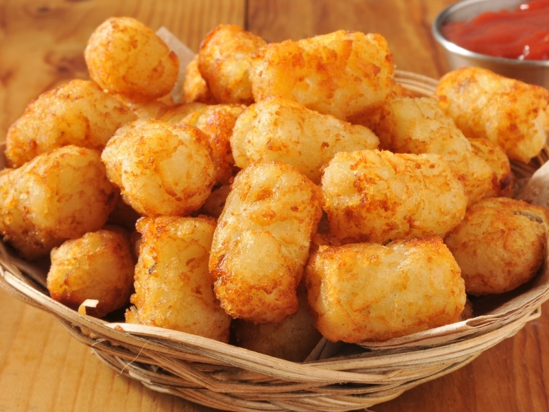 Tater Tots in a Woven Bowl