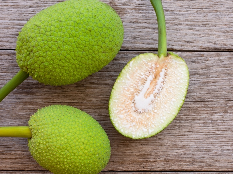 Breadfruit on a Wooden Table