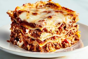Delicious Slice of Cottage Cheese Lasagna on a Plate