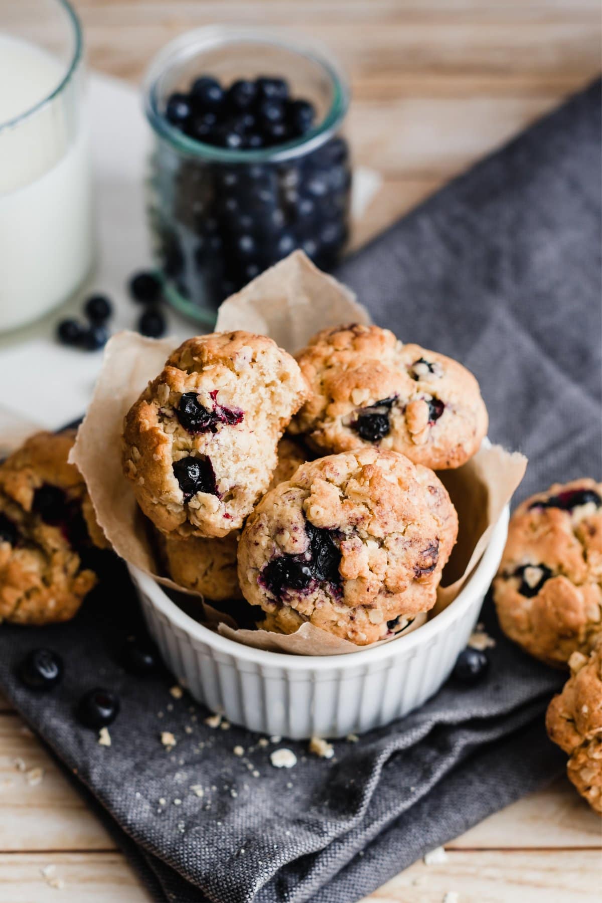 Homemade Blueberry Cookies in a Ramekin