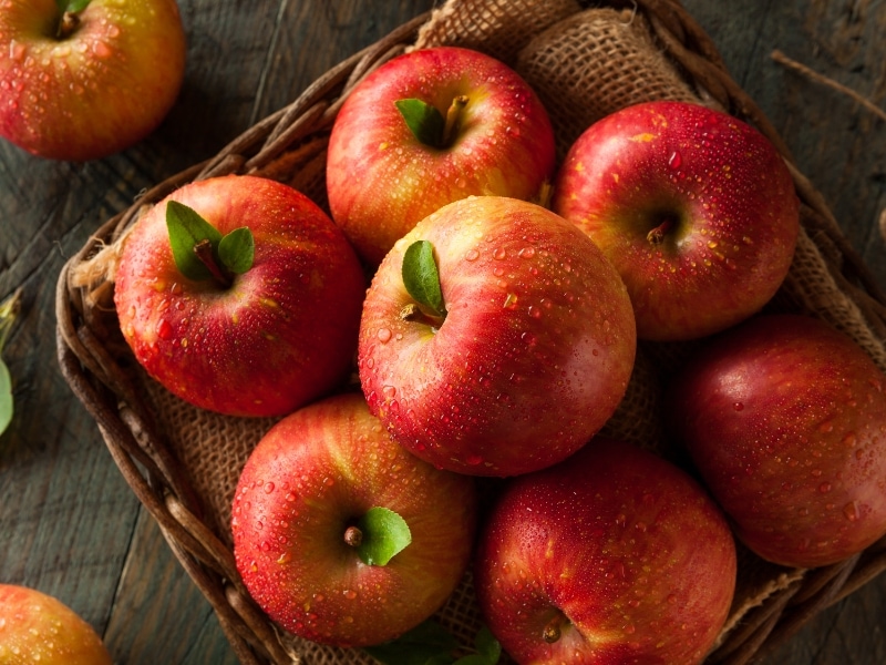 Raw Red Fuji Apple in a Basket