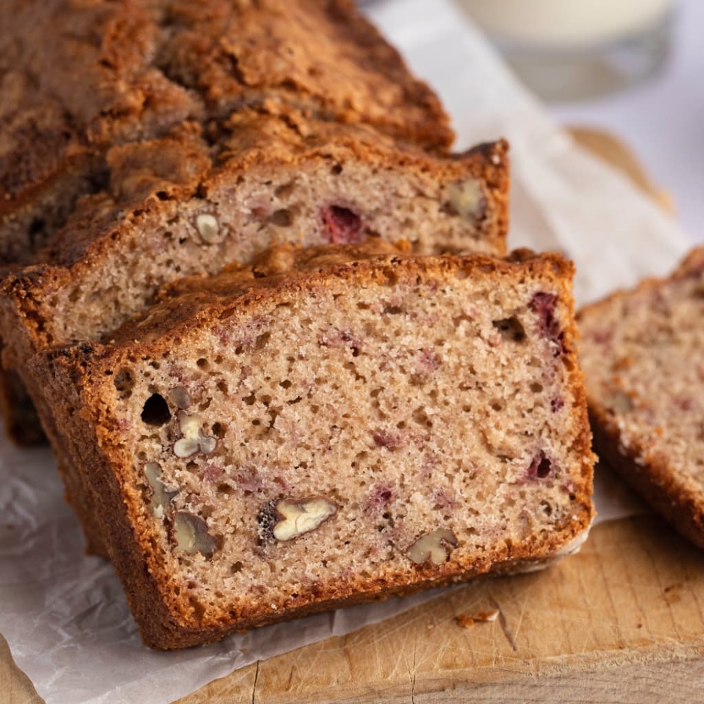 Sliced Soft and Moist Strawberry Bread