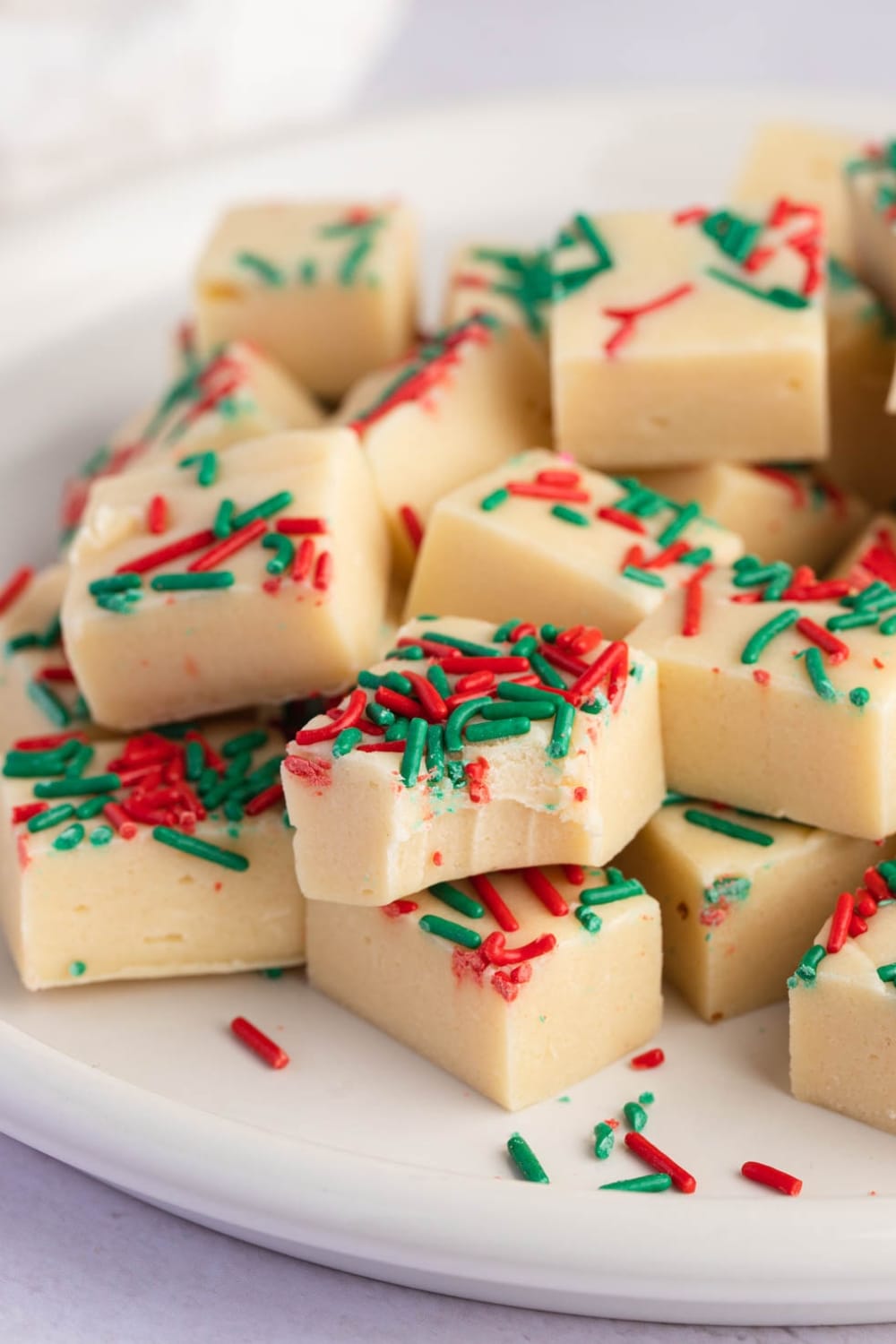 Sweet Homemade Christmas Cookie Fudge with Sprinkled Candies