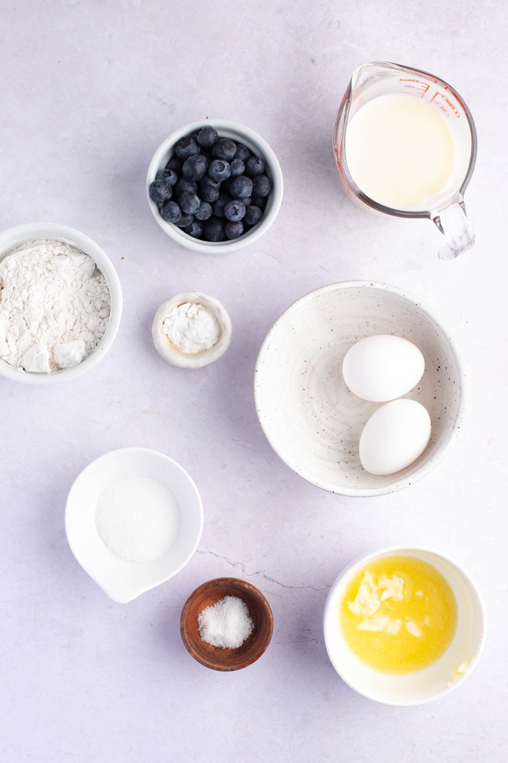 Blueberry Waffle-Ingredients: Blueberries, Baking Powder, Eggs, Sugar, Flour, Salt, Milk, Melted Butter and Vanilla Extract