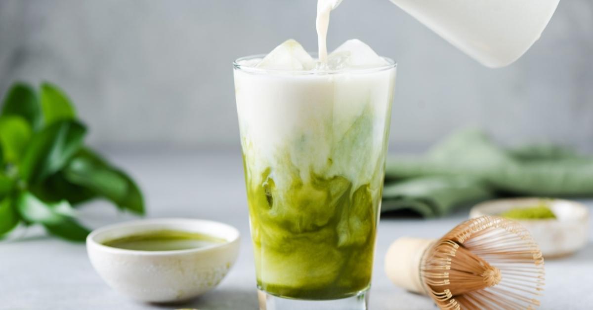 Homemade Matcha Iced Tea with Soy Milk