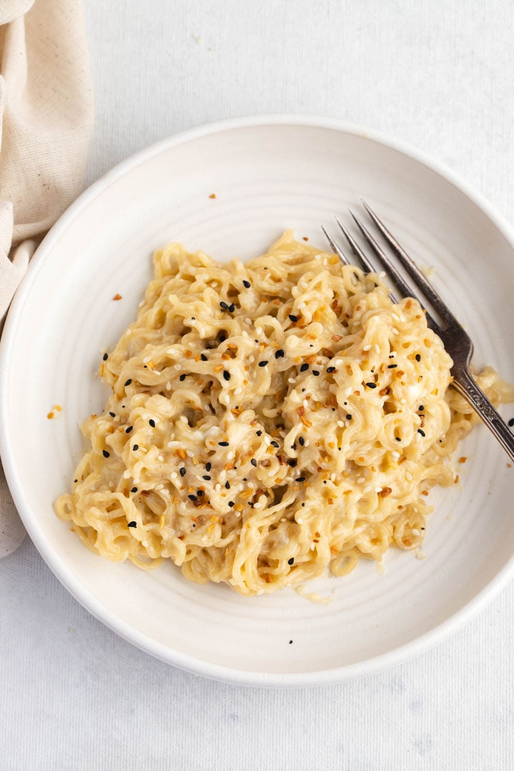 Homemade Ramen Noodles with Bagel Seasoning