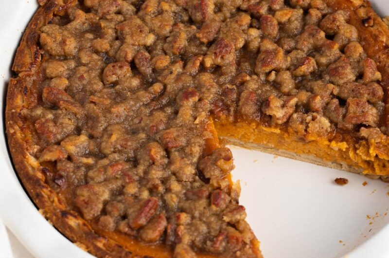 Sweet Potato Pecan Pie (Easy Recipe)