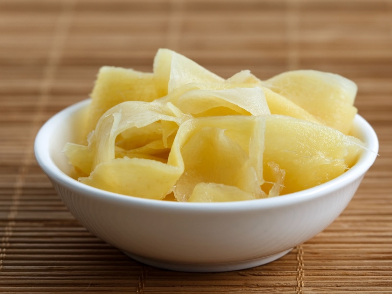 Pickled Ginger in a White Saucer