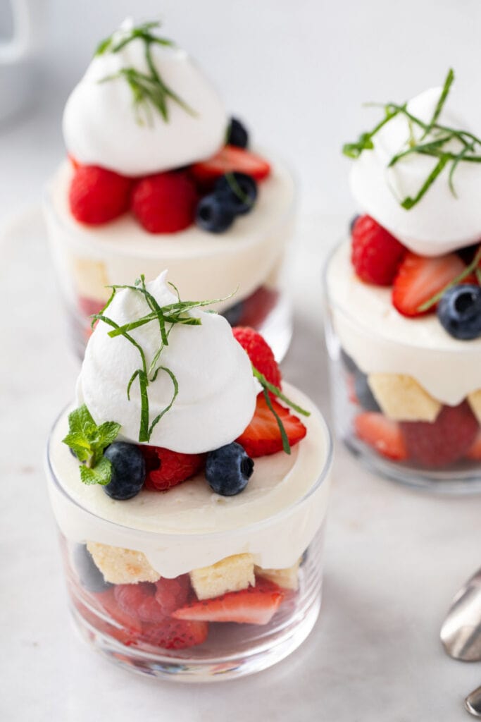 4th of July Trifle on Small Glasses