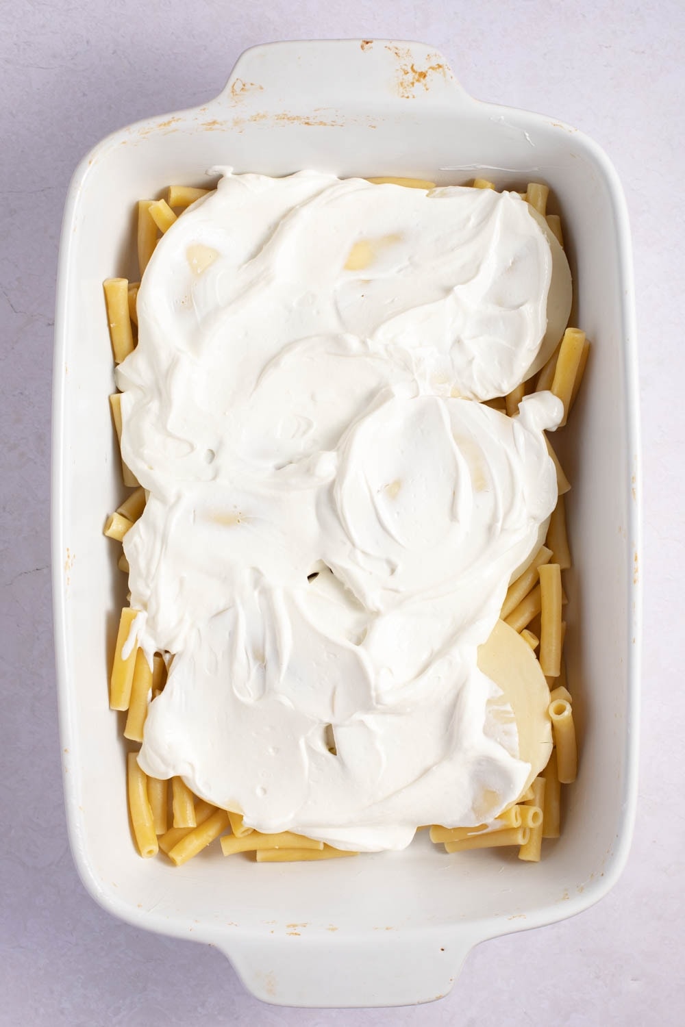 Baked Ziti Pasta Spread with Cream