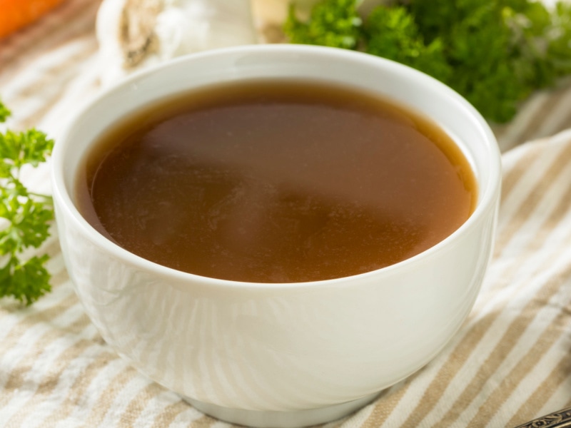 Beef Broth in a bowl