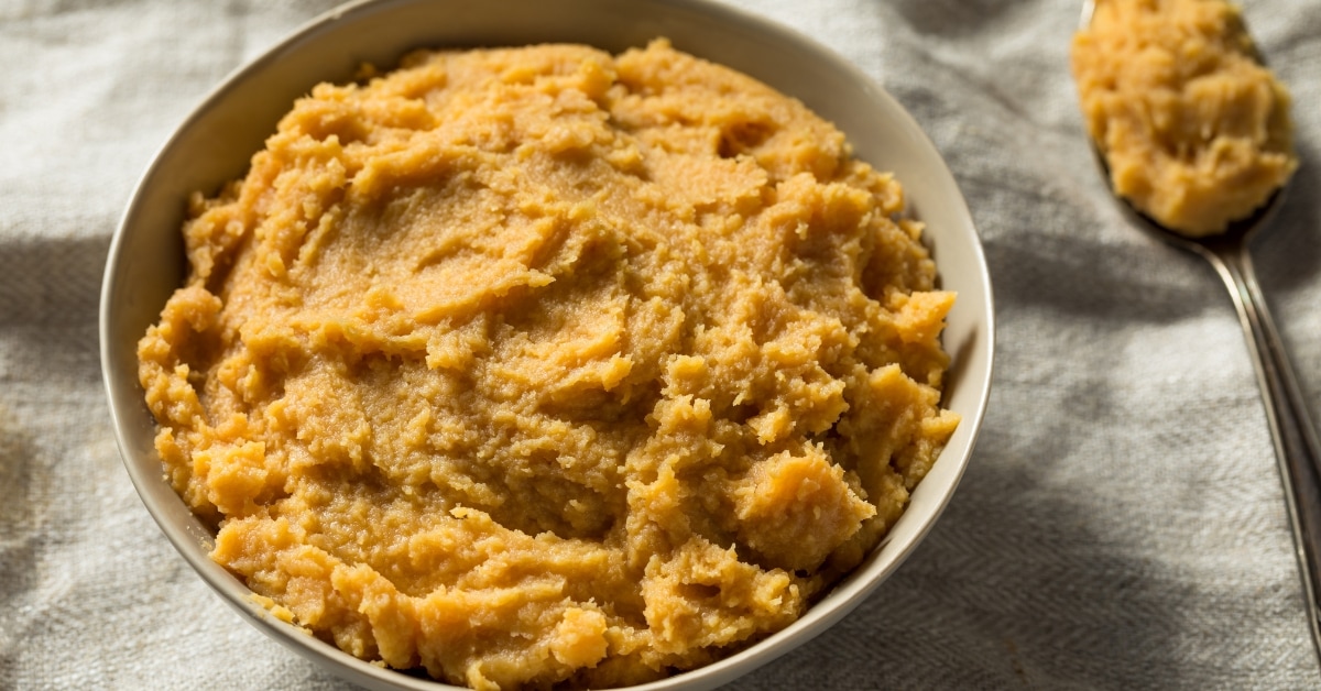 Brown Miso Paste in a Bowl