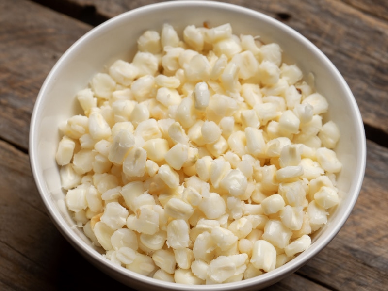 Bowl of Cooked Hominy 