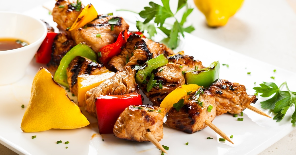 Homemade Grilled Steak Tips with Veggies