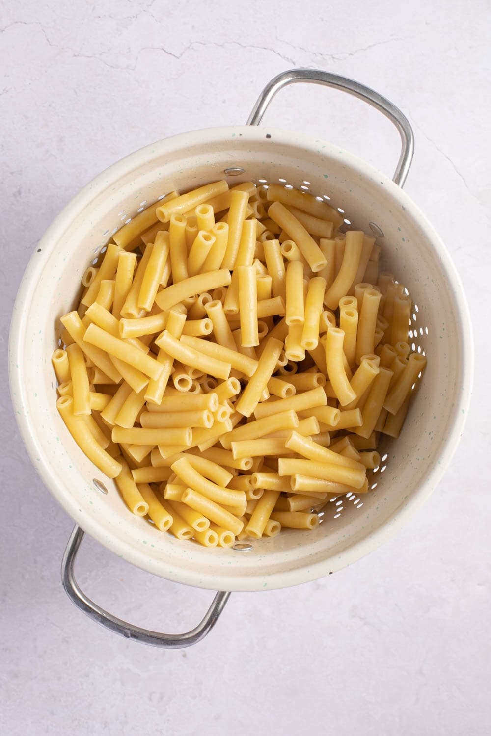 Cooked Ziti Pasta in a Coriander