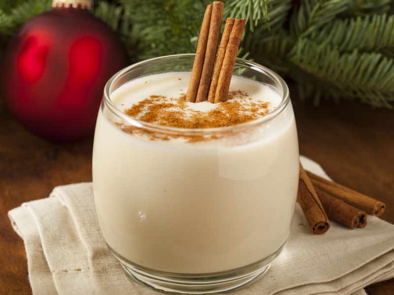 Cinnamon Eggnog in a Glass