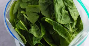 Fresh Green Spinach in a Ziploc Bag