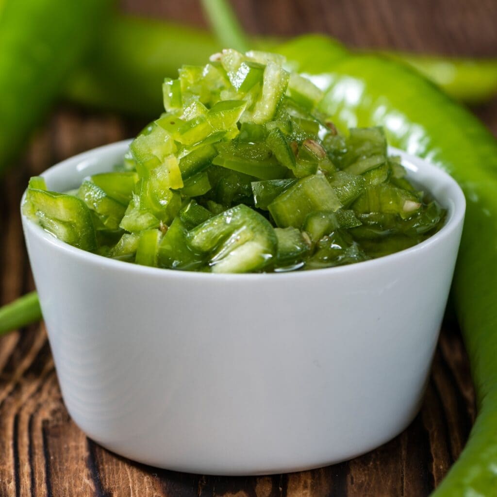 Whole and Dice Green Chilies