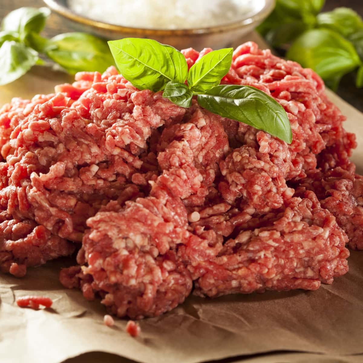 Ground Beef on a Parchment Paper