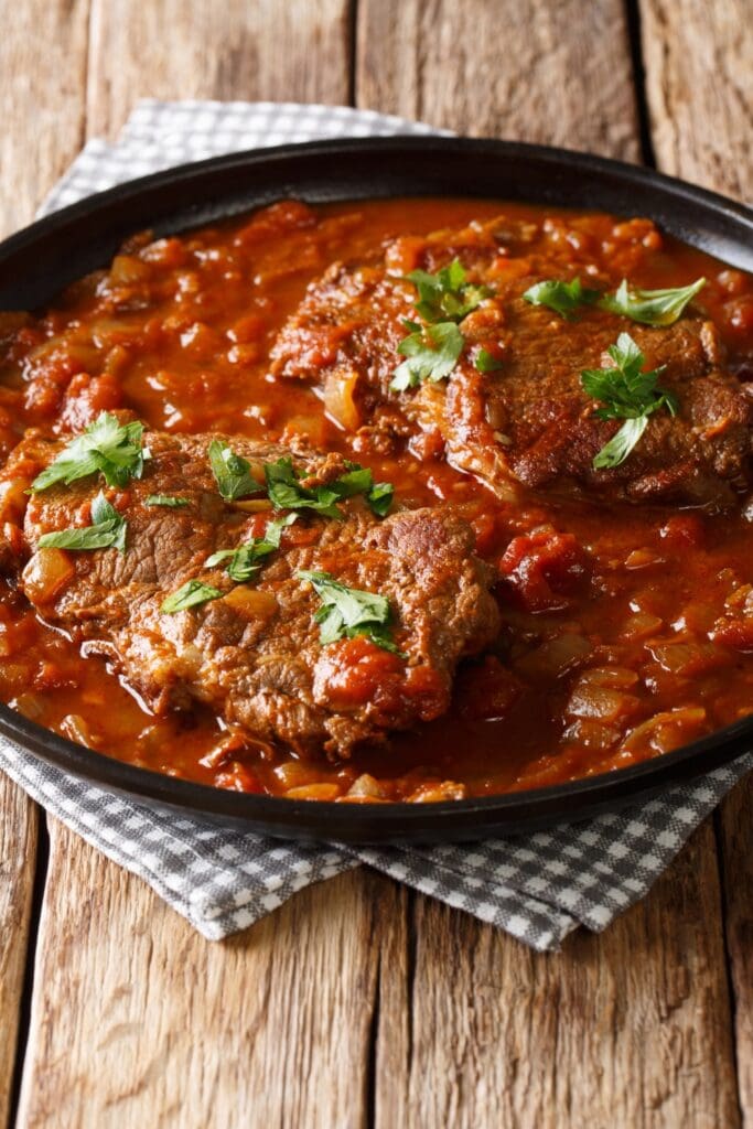 Homemade Cubed Swiss Steak in Tomato Sauce